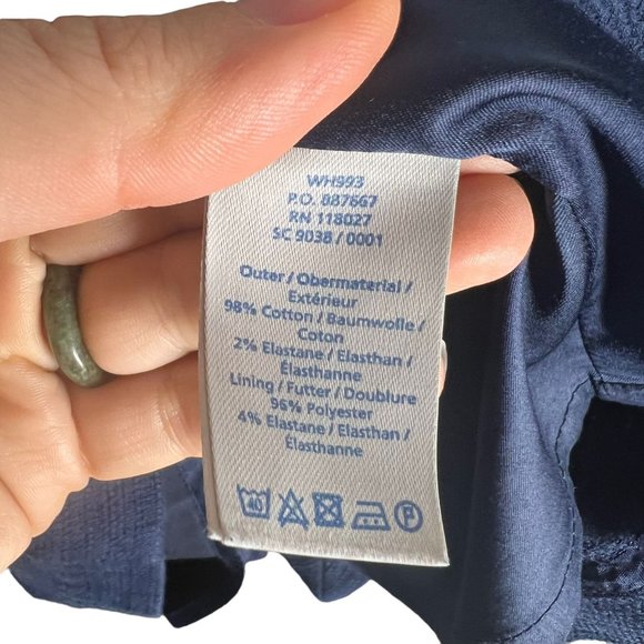 Boden Martha Navy Blue Woven Sleeveless Knee Length Sheath Dress 12 Tall - Picture 8 of 12